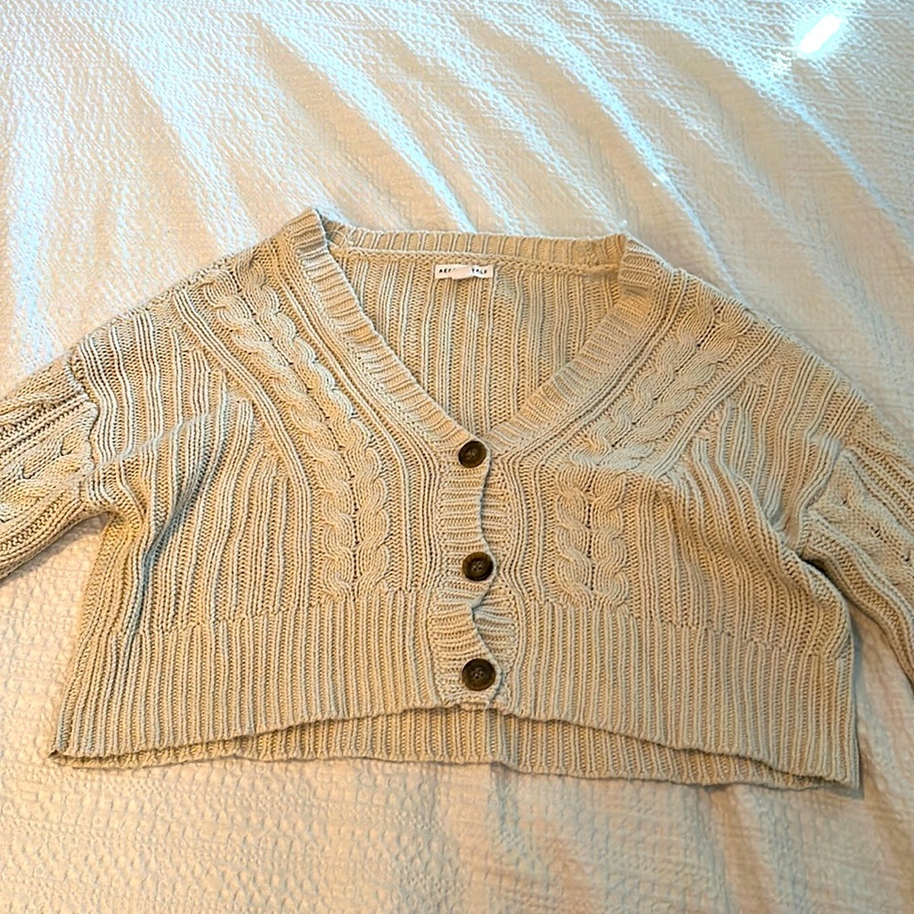 Cropped Cream Cardigan